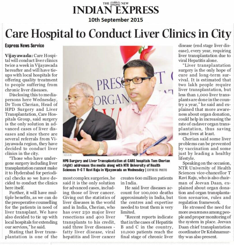 Care Hospital To Conduct Liver Clinics In City