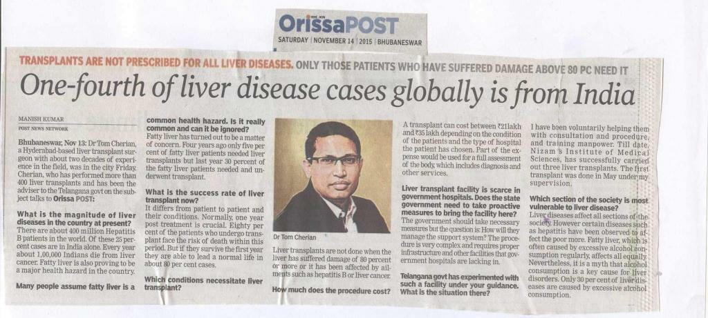 One-Fourth Of Liver Disease Cases Globally Is From India