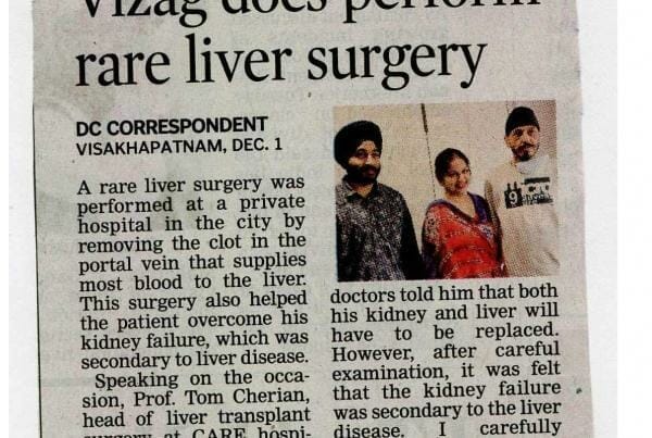 Vizag Docs Perform Rare Liver Surgery